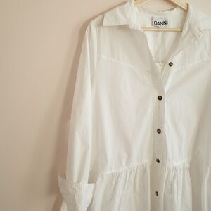 Ganni Cotton Poplin Mini Dress NWT
